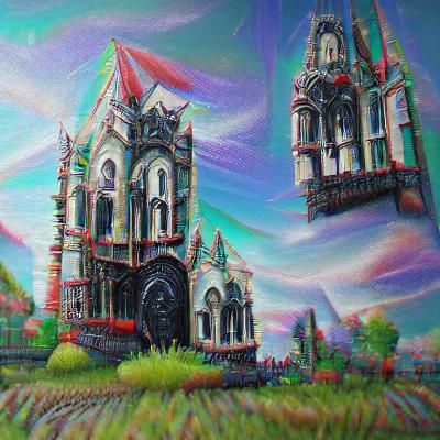 Detailed Gothic Church 3D Rendering