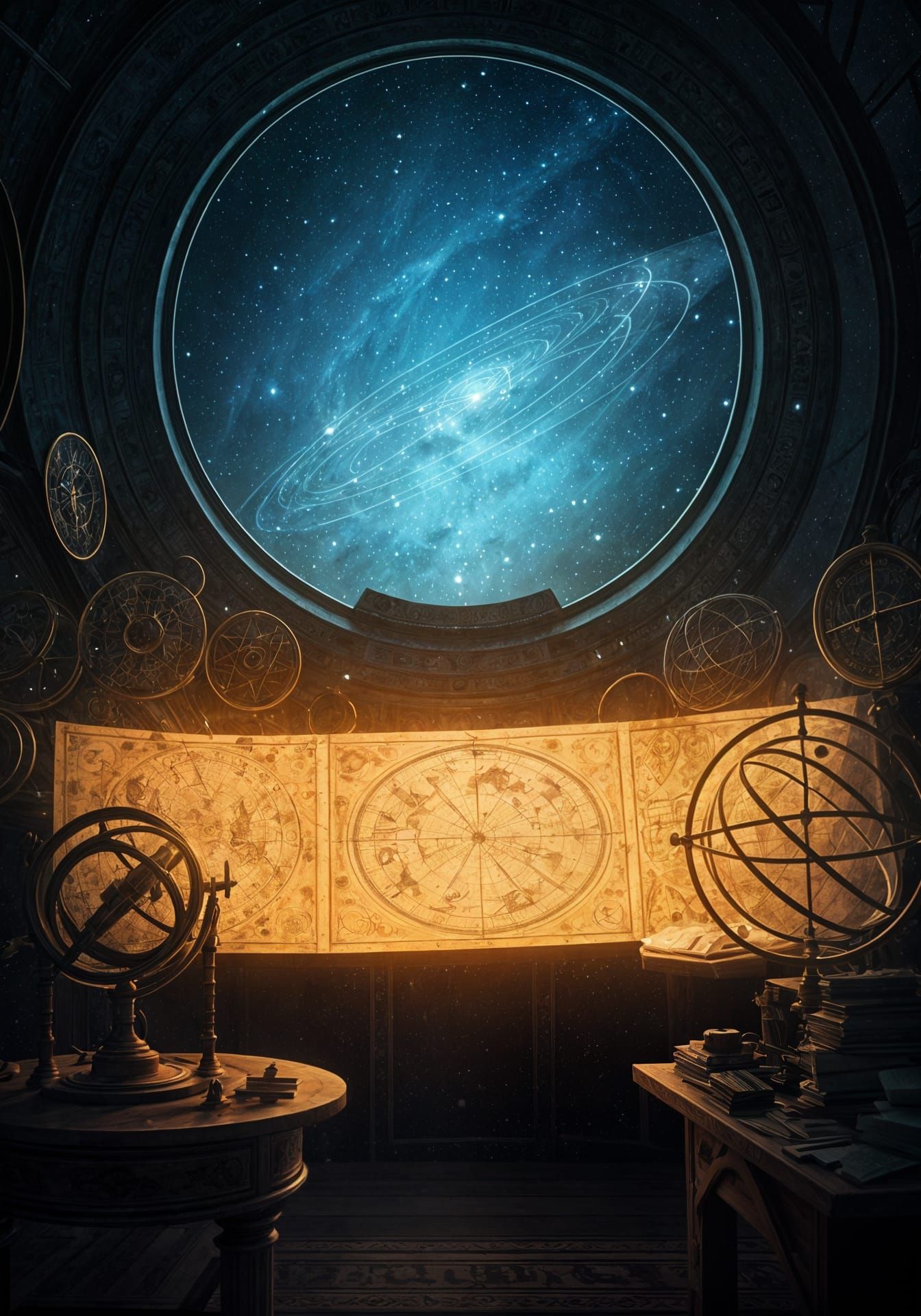 Ancient Cartographer Charts Unknown Galaxy in Dark Fantasy S...