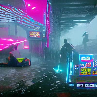 Cyberpunk Cityscape with Neon Lights