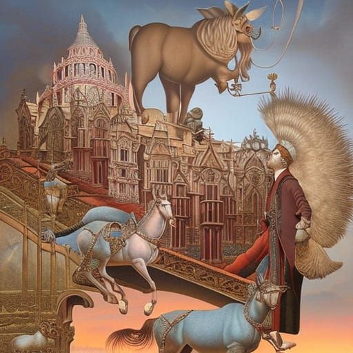 Mysterious Stage Magician Illustration in 8K Resolution