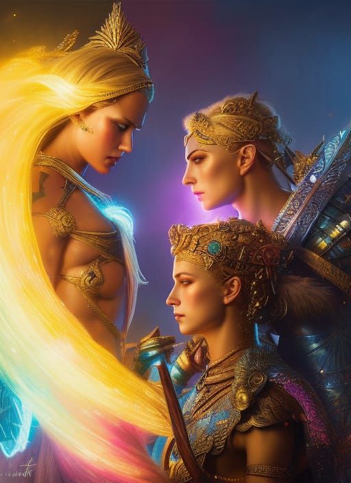 Tribal Warriors in Dichroic Glass Armor