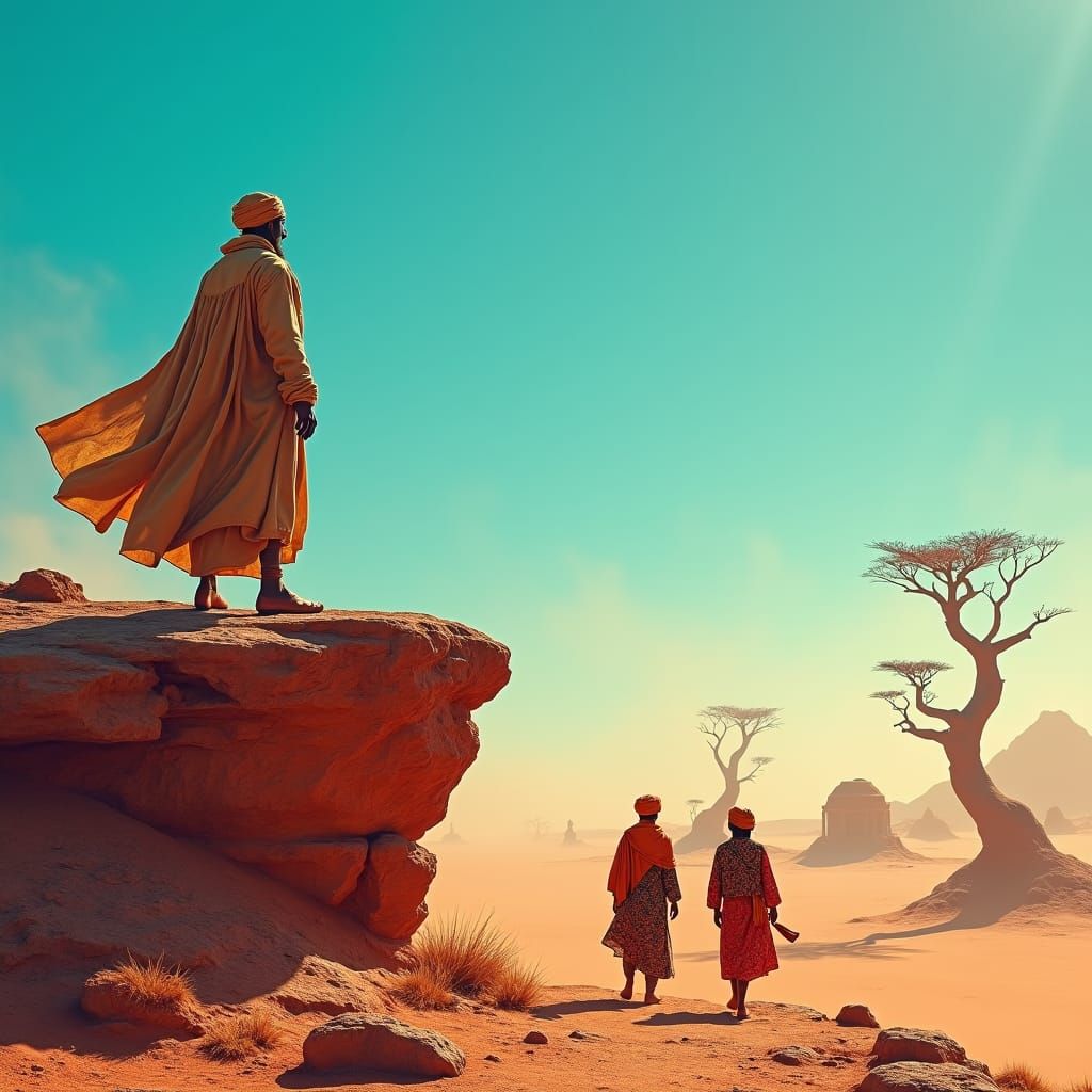 Nomad's Farewell in a Mystical Landscape