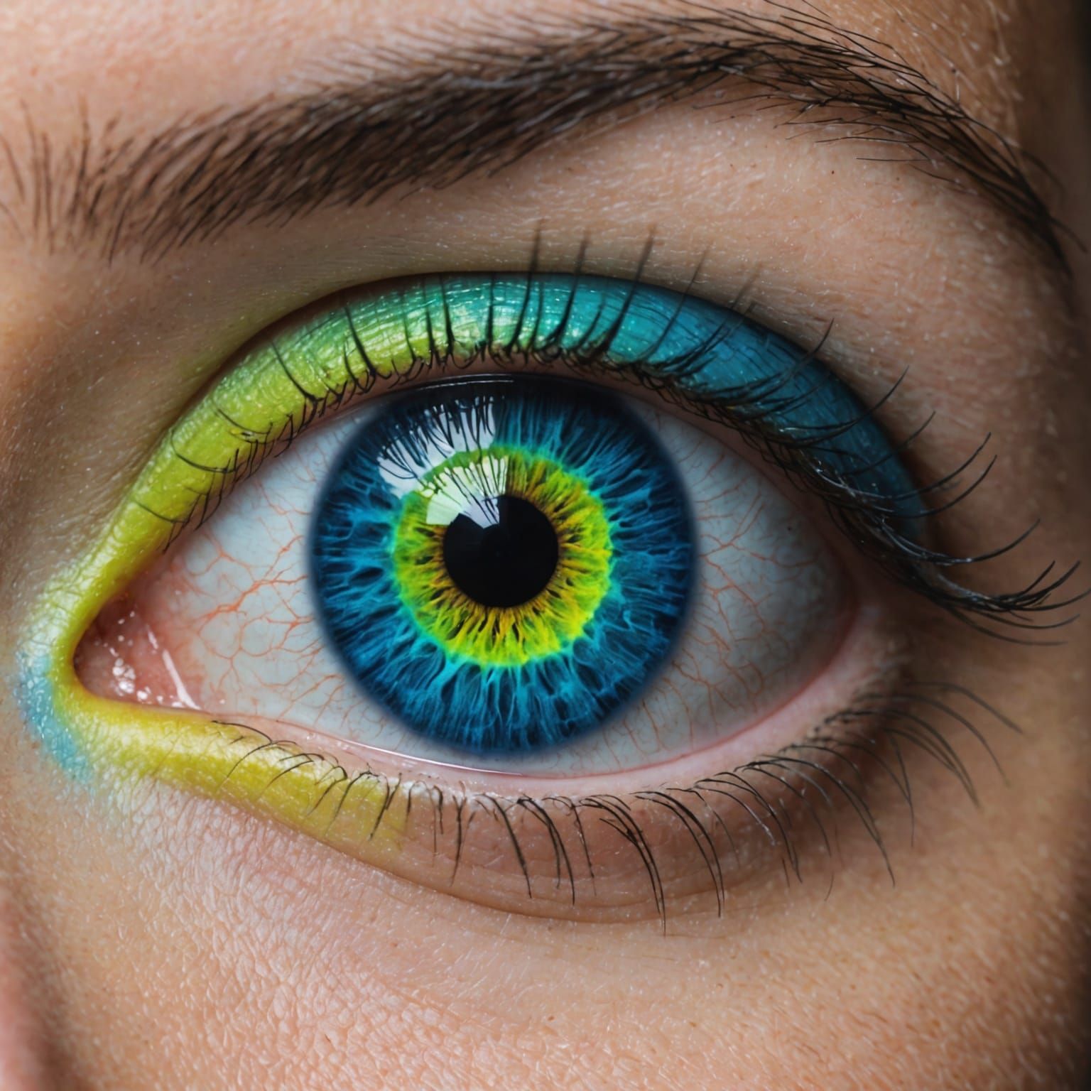 Iridescent Eyeball with Neon Iris
