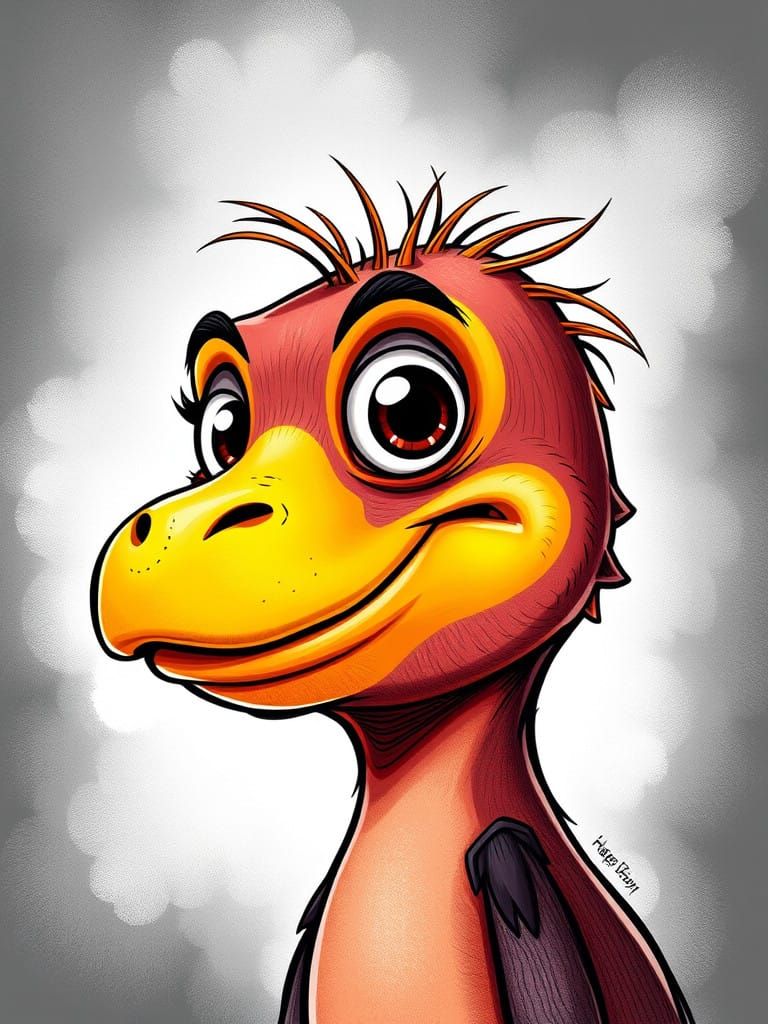 Gorillaz-Inspired Platypus Cartoon Character with Dark Edges...