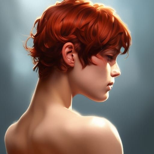 Portrait of a Red-Haired Teen in Hyperdetailed Digital Art