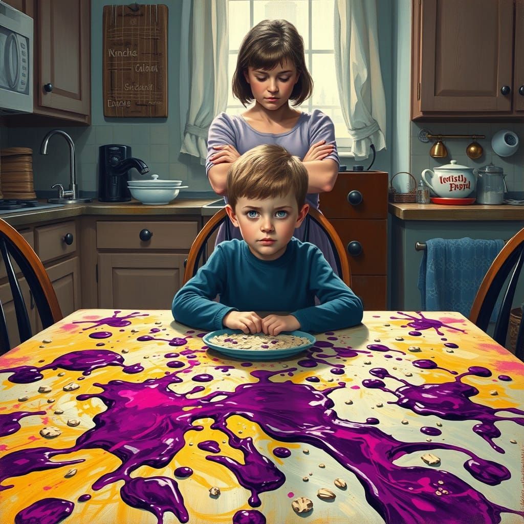 Whimsical Morning Chaos, Inspired by Van Gogh