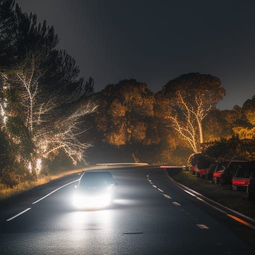 Power Cable in Stormy Night Sky