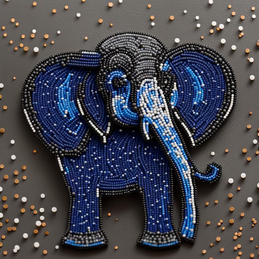 Seed Bead Mandala Elephant Dot Painting