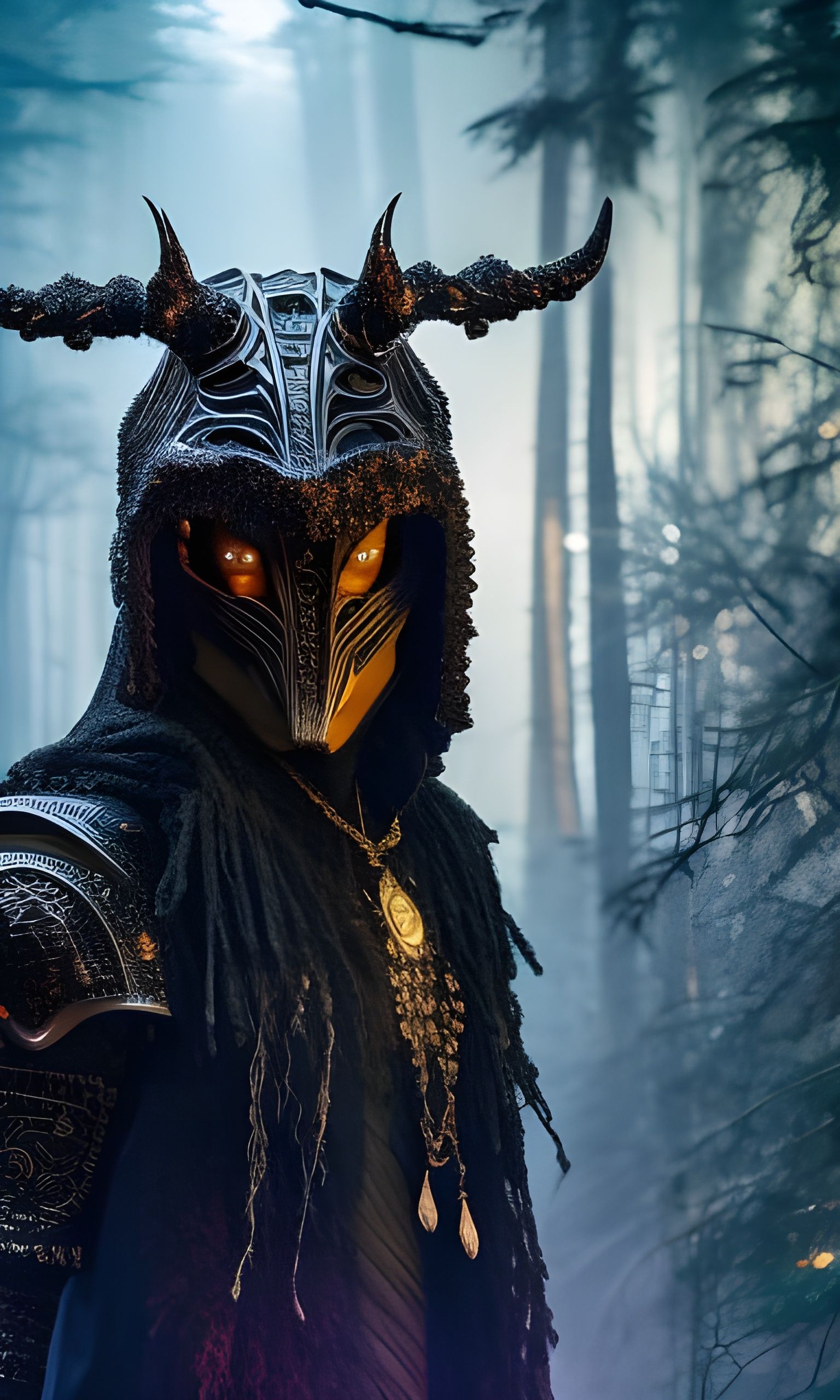 Biopunk Wolf Sorcerer in Filigree Armor