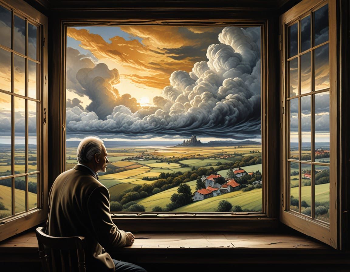 Enchanted View from a Rustic Window