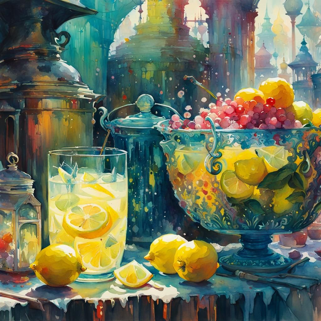 Fantasy Lemonade in Watercolour Style