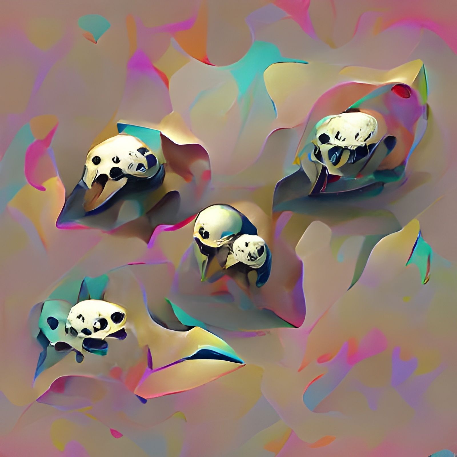 Minimalist Skulls Still Life