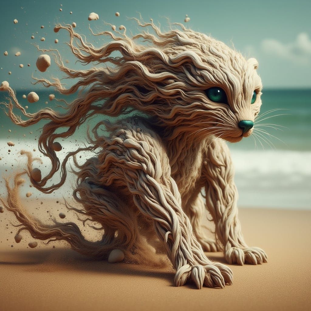 Mysterious Woman in Desert Landscape