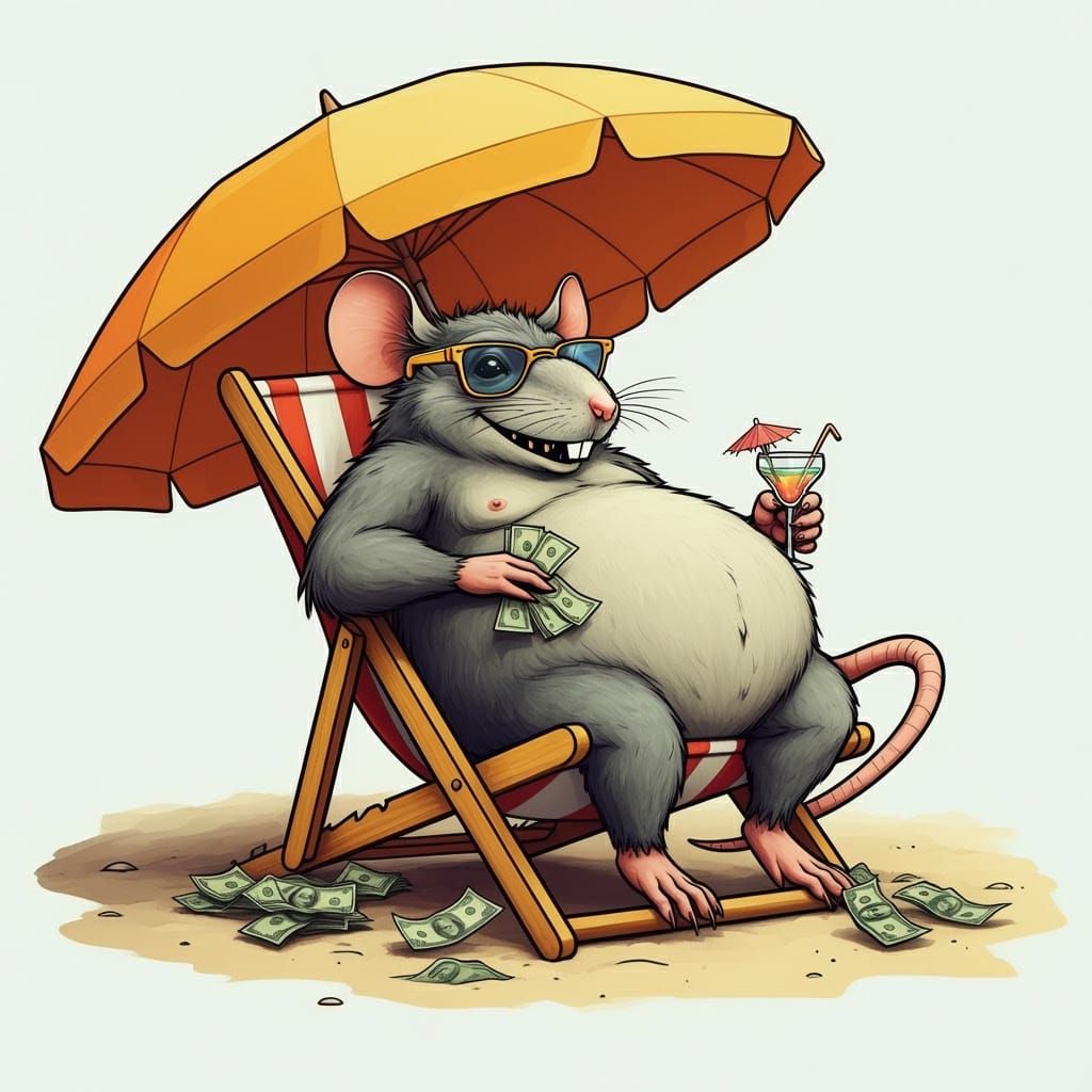 Ratfink Monster's Beach Paradise: A Caricature