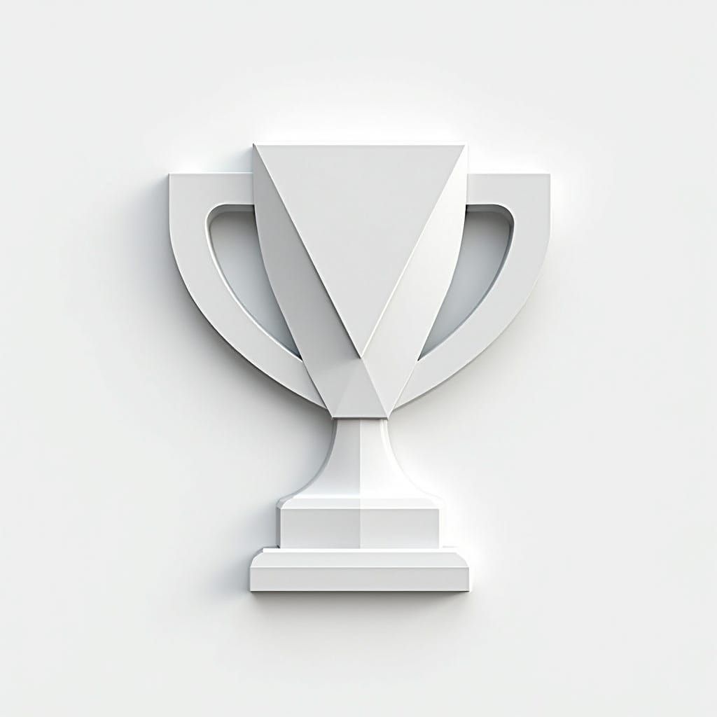 Modern Esports Trophy Icon in Stylized Digital Art