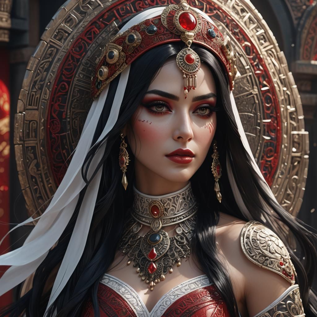 Babylonian Goddess Portrait in Detailed Digital Art
