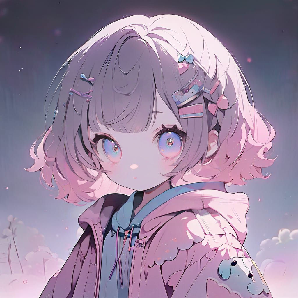 Kawaii Chibi Girl in Dark Colors