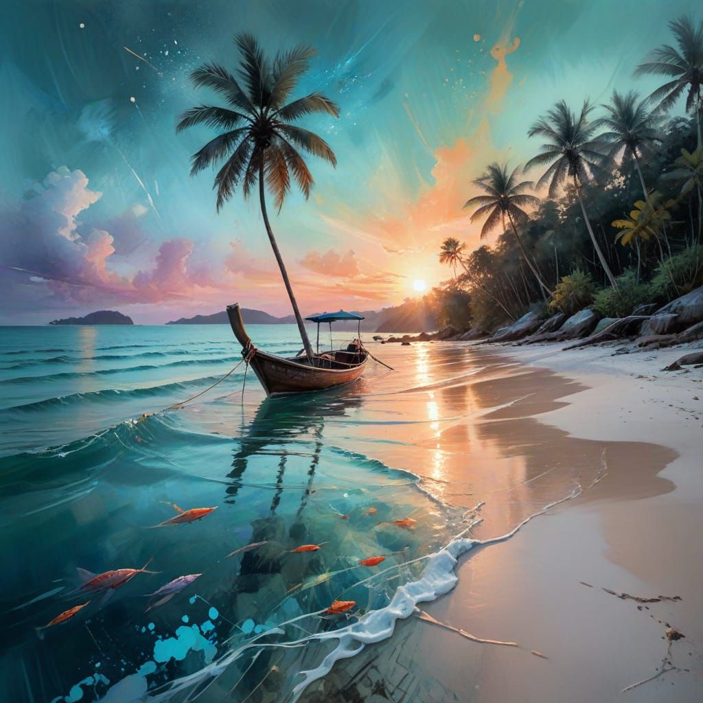 Koh Rong Coastline at Dusk: Bioluminescent Waters