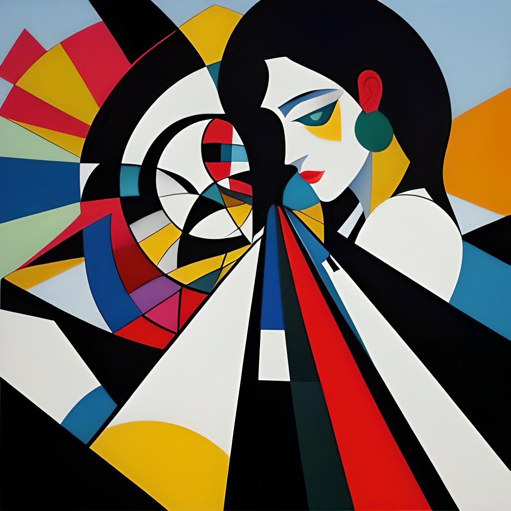 Cubist Pop Art Portrait: Surreal Spring Equinox