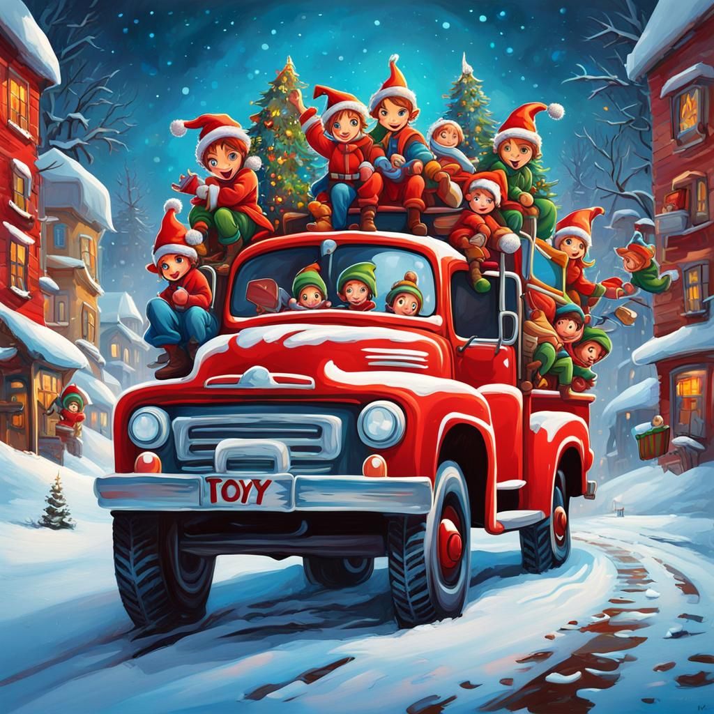 Toy Drive to North Pole: Graffiti Street Art