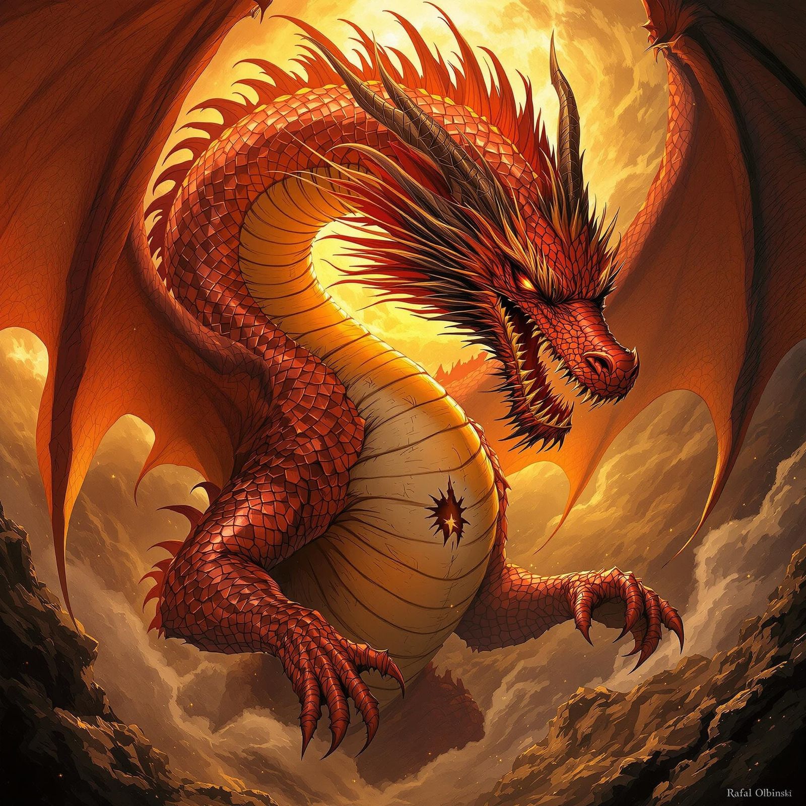 Smaug's Vulnerability: A Surreal Dragon's Weak Spot