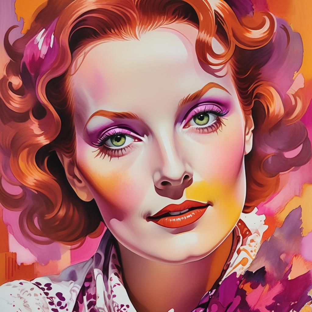 Surreal Pop Art Portrait of Maureen O'Hara
