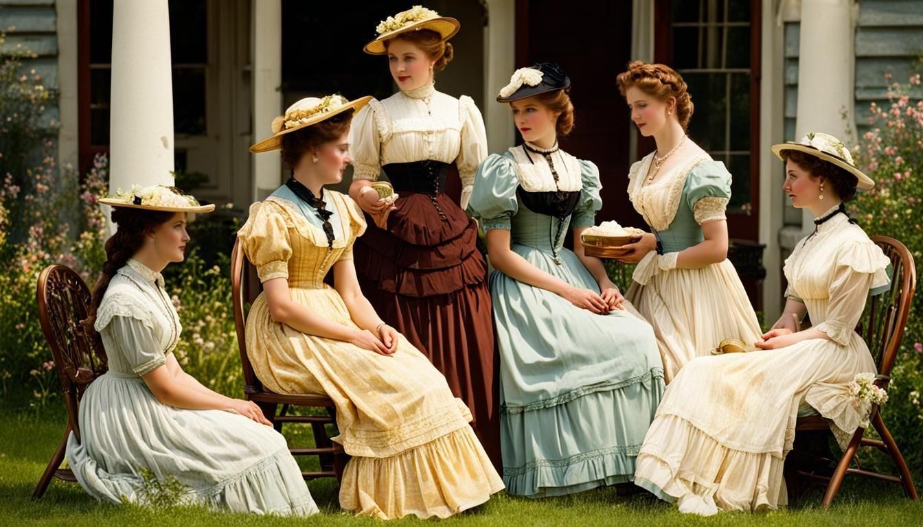 Victorian Women Enjoying a Sunny Summer Day