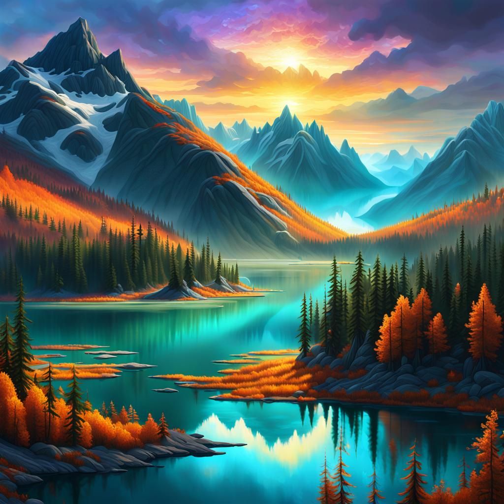 Majestic Canadian Landscape in Fantasy Concept Art Style