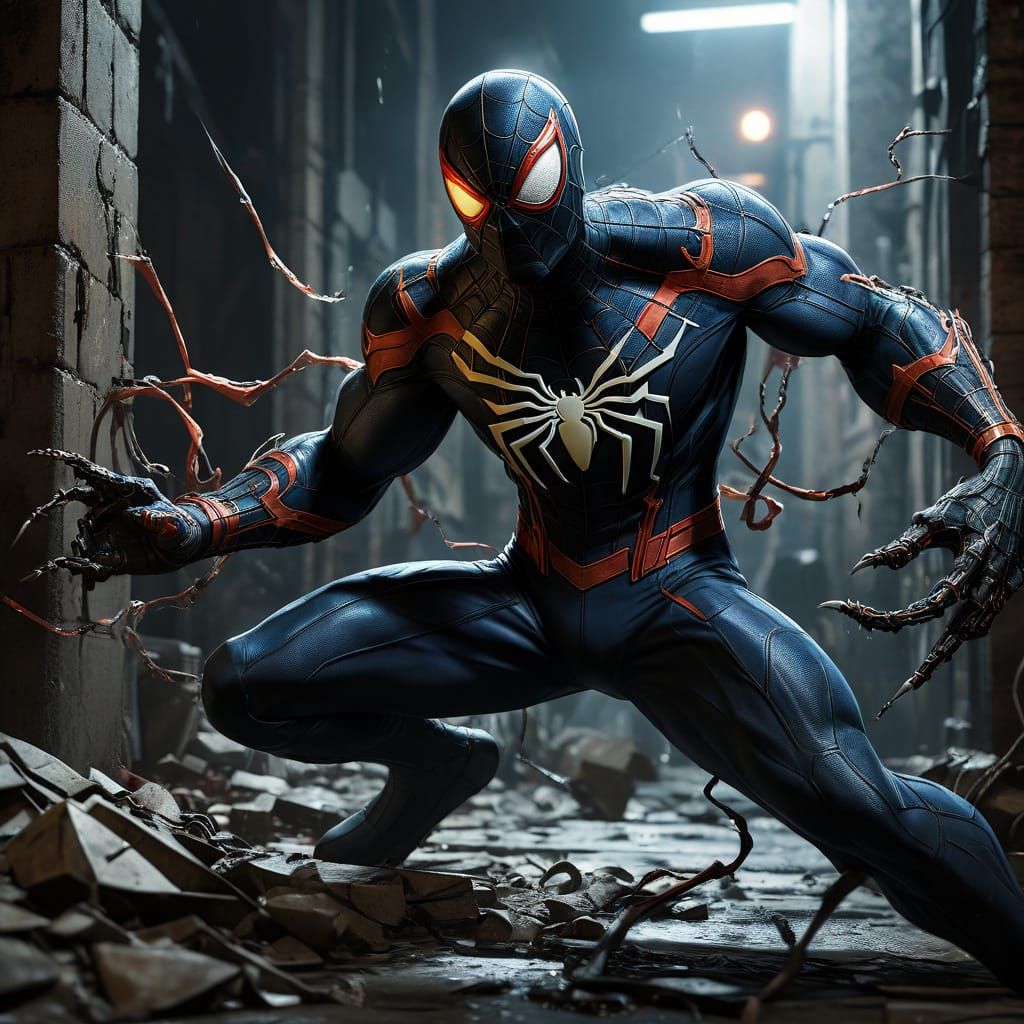 Heroic Clash in Dark Alleyway Comic Book Art