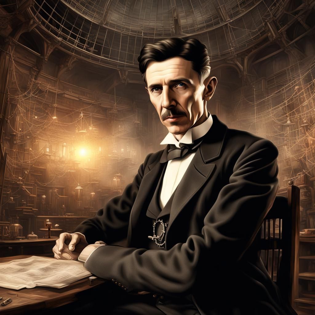 Nikola Tesla portrait.