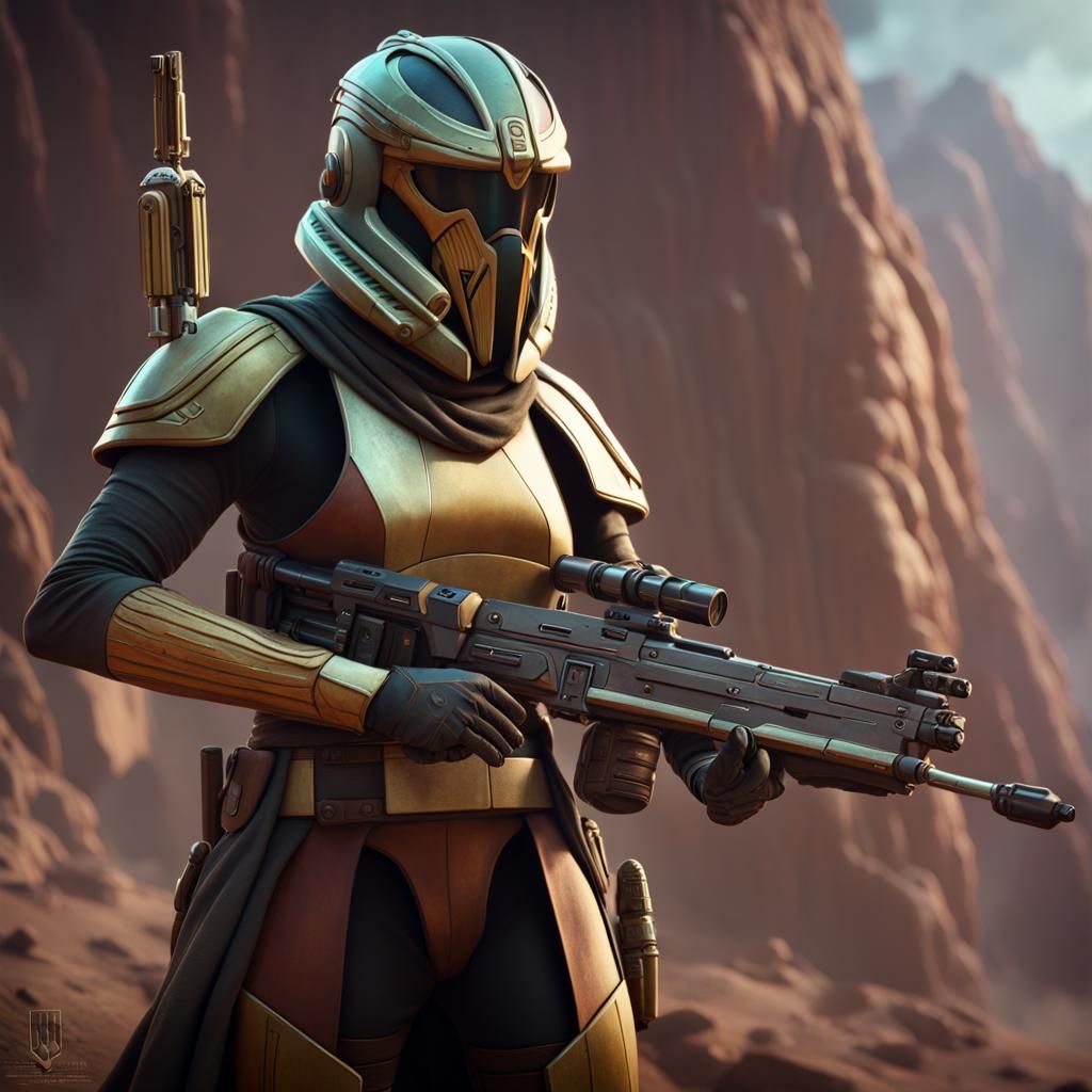 Antarian Ranger Soldier: Detailed Matte Painting