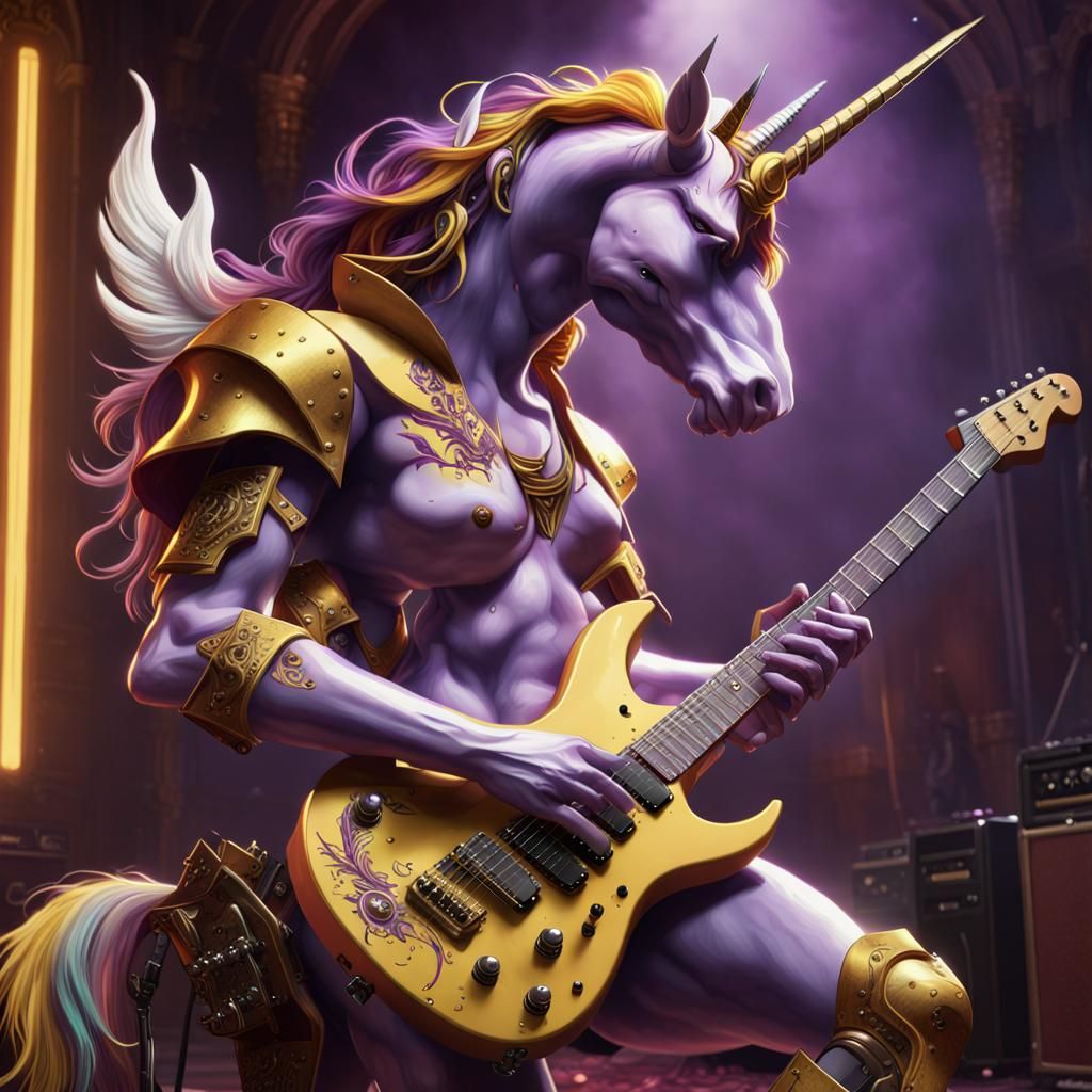 Punk Rock Unicorn Guitar Masterpiece