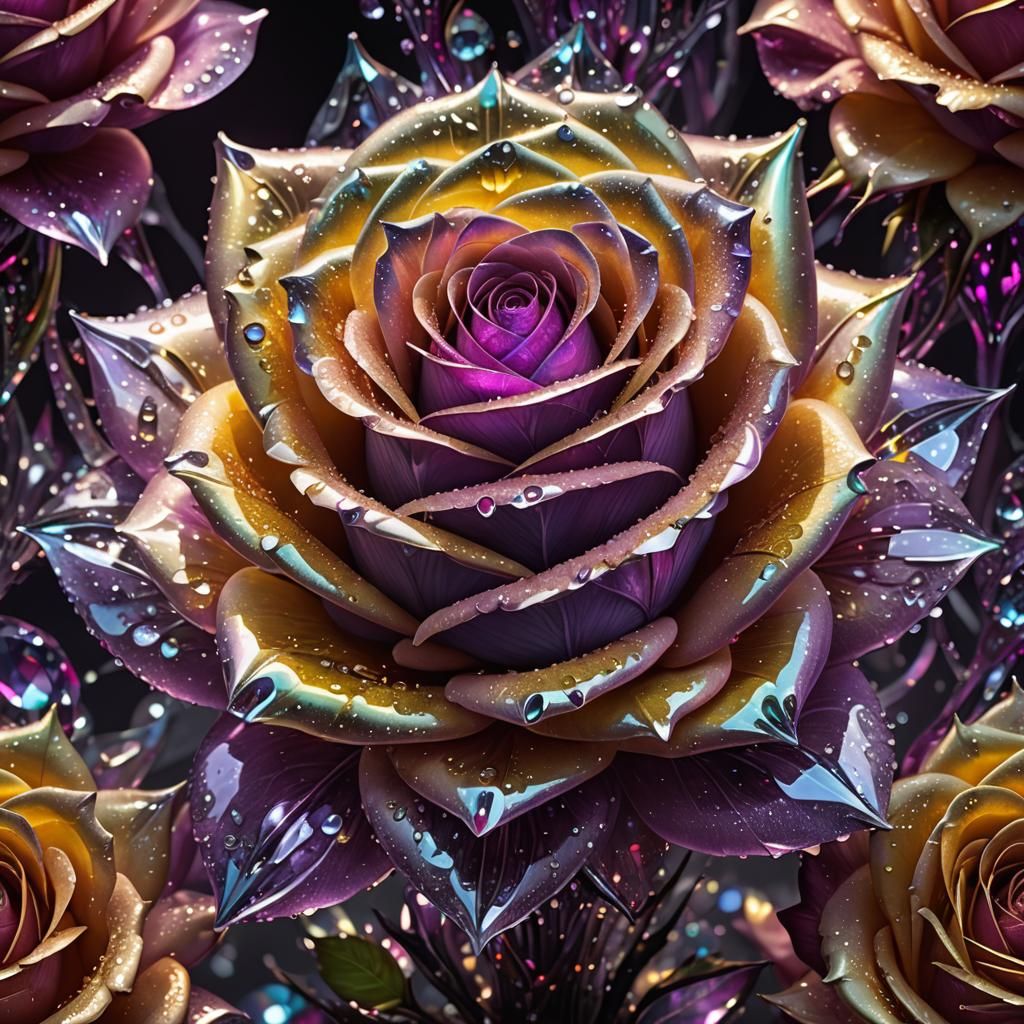 Giant Iridescent Crystal Rose in Greenhouse