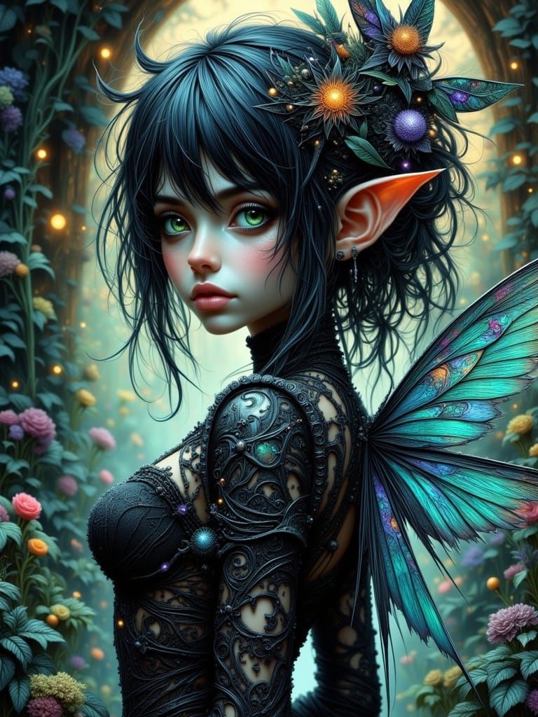 Gothic Punk Pixie in Mystical Flux