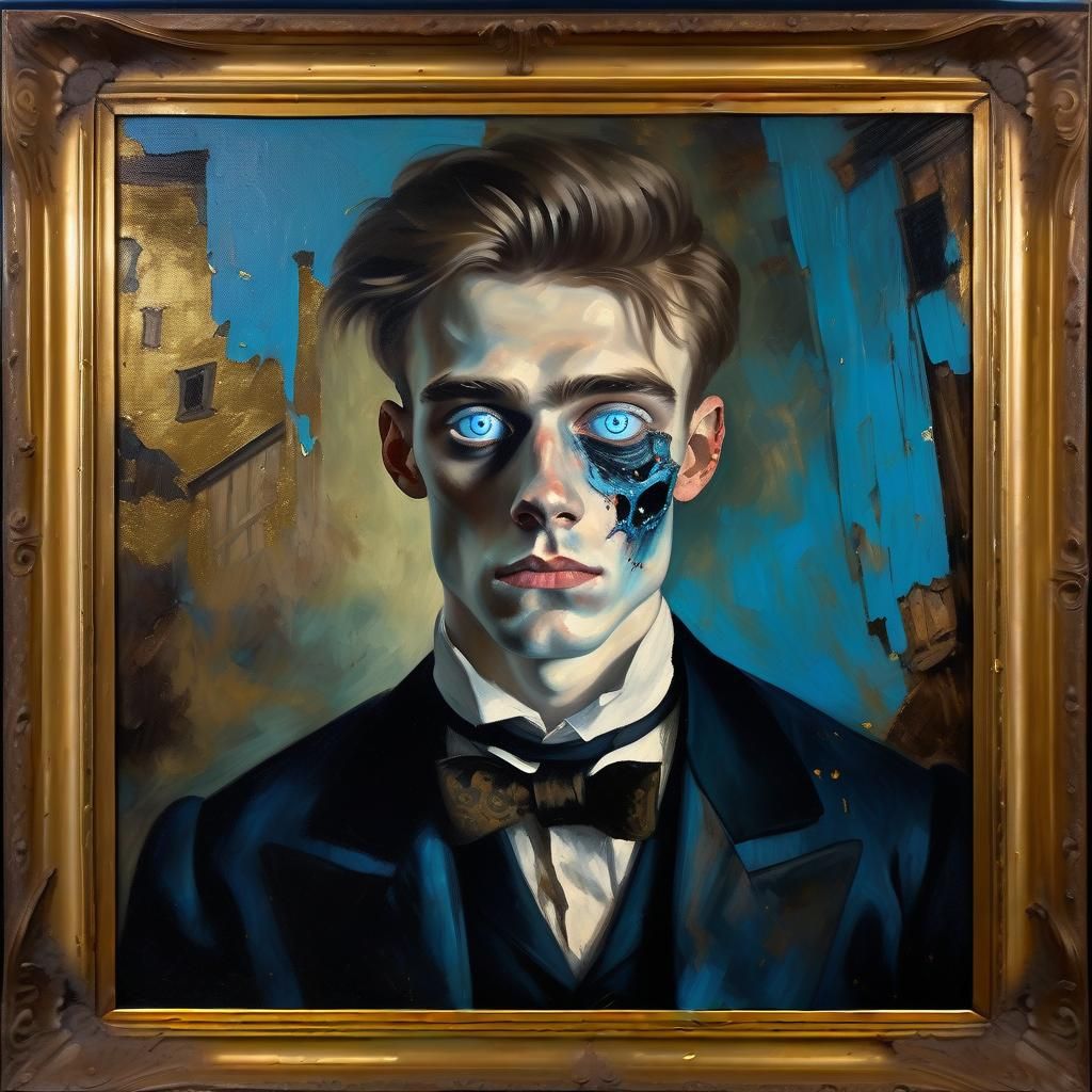 Macabre Portrait of Dorian Gray in Oils