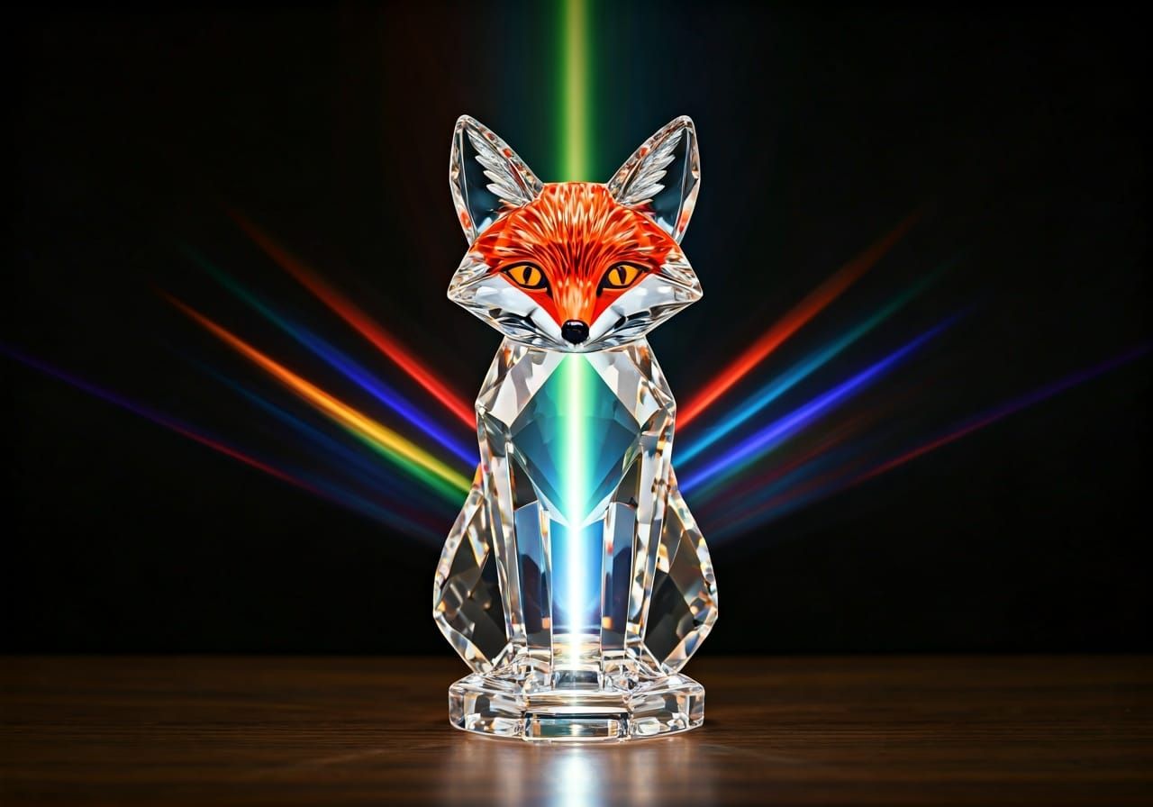 Fox Prism Refracts Light into Rainbow