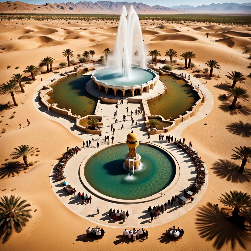 Desert Oasis Rejuvenation: An Aerial View in Ultra Detail