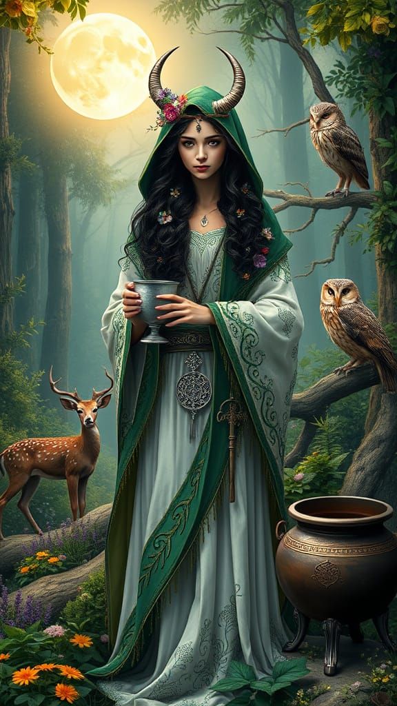 Enchanting Goddess of the Whimsical Forest