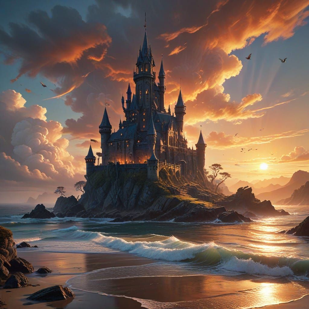 Winter Sunrise over a Tranquil Bay in Cinematic Volumetric L...