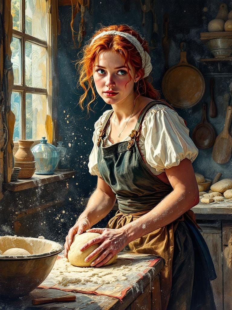 Redhead Baker in Kitchen, Willem de Kooning and Bridget Rile...