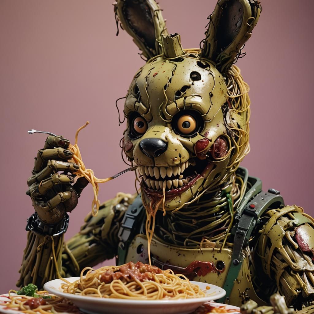 Springtrap eating spaghetti