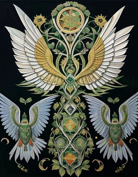 Dreamlike Spring Landscapes with Whimsical Flying Beings