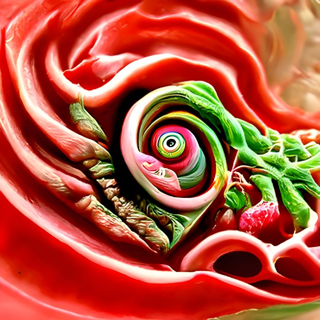 Surreal Watermelon Transformation into Spiral Vortex