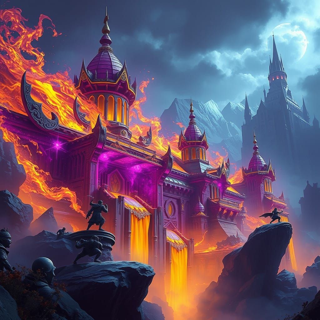 Dark Fantasy Masterpiece in Cyberpunk Aesthetic