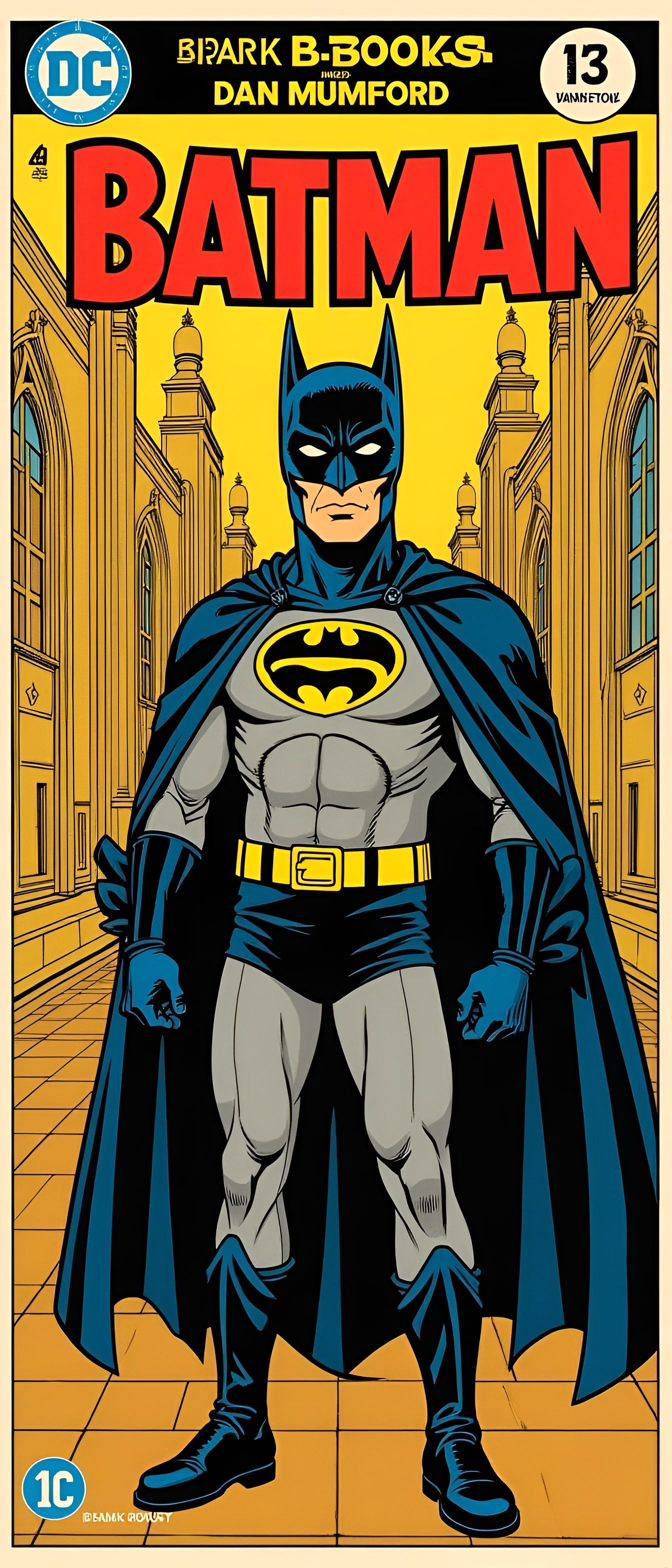 Retro Batman Comic Cover with Art Deco Details