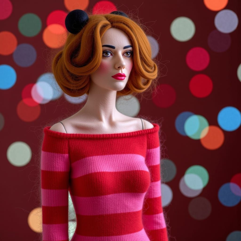 Portrait in wool: fashionable doll