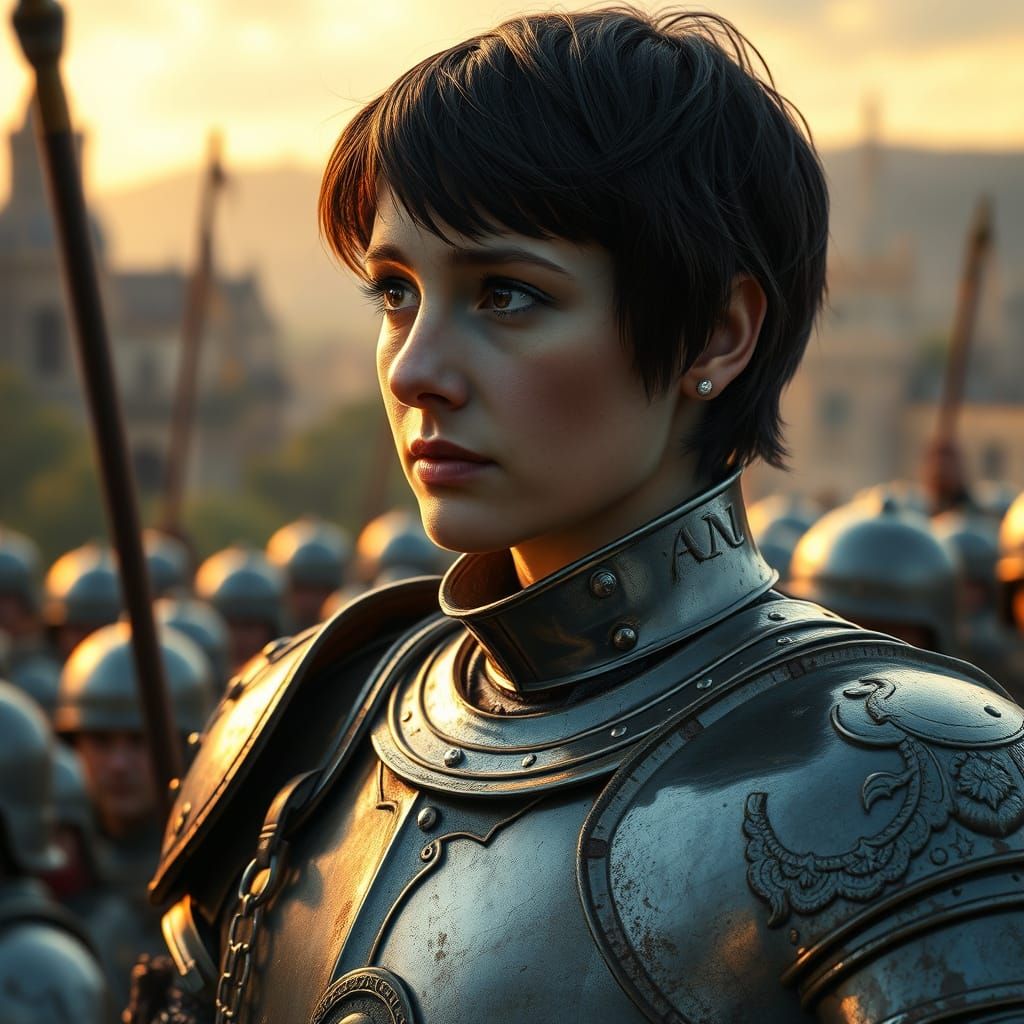 Medieval Queen of Valor in Triumphant Moment