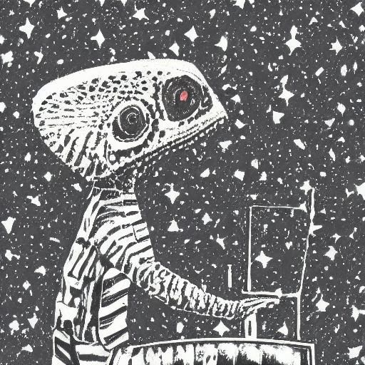 Comedian Chameleon Performing Stand-Up in Space