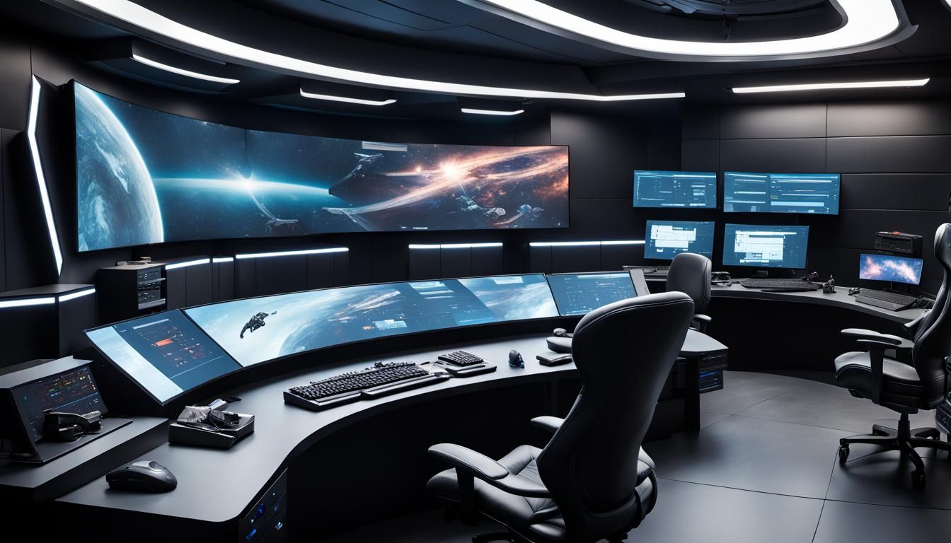 Ultimate Gaming Setup with Panoramic Displays