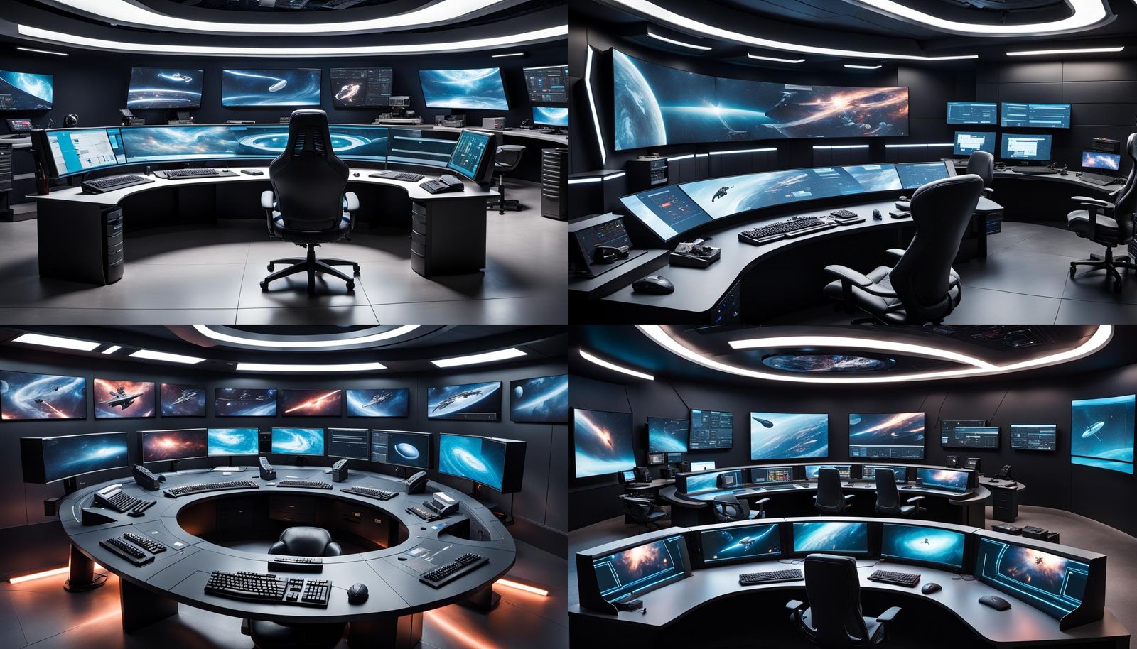 Futuristic Gaming Setup in Star Trek Control Room